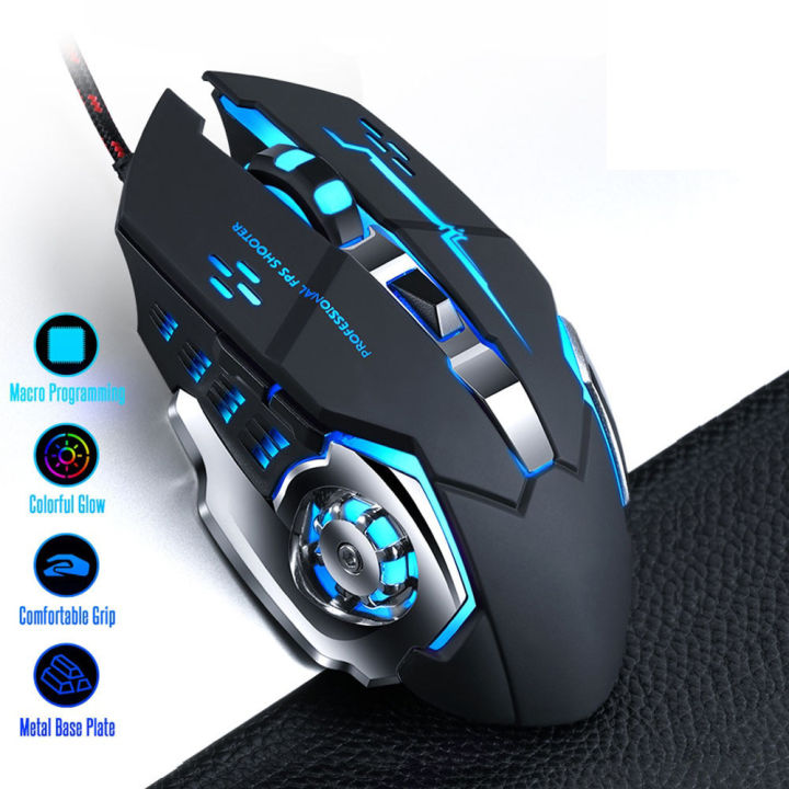 Premium Gaming Mouse RGB with 6 Buttons & 3200dpi Control - Breathing LED Light Optical Mouse with MousePad & Side Buttons for PC, Gaming, Laptop, Pubg, Mobile - By FunBug