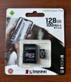 Kingston  128GB Micro SD Memory Card 100MB/s Class 10. 