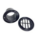 60mm / 75mm / 90mm Diesel Heater Duct Ducting Air Vent Outlet Flat Round Rotatable Connector Black For Car Truck VAN Camper.