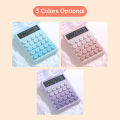 Desktop Calculator 12 Digit Large LCD Display Big Round Button Cute Gradient Colored Calculator Suitable for Office School Home. 