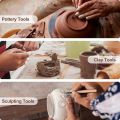 11pcs/set Pottery Tools Wood Double-Ended Wire Knife For Clay Repair, Clay Sculpture Carving Tool Set Ceramic Polymer carveKit.