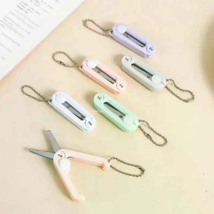 Creative Mini Portable Folding Scissors Morandi Simple Paper-Cutting Art Tool Stationary Scissors Office School Supplies