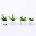 4Pcs Mini Flower Potted For Green Plant Simulation Plants Dollhouse Miniature Doll House Furniture Home Decoration. 