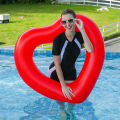 1PC Foldable Portable Heart Pool Float Ring for Adults - Inflatable Summer Beach Party Gift. 