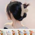 Large Women Fluffy Hair Claw Solid Color Faux Rabbit Fur Shark Clip Soft Warm Barrette Elegant Winter Hair Accessories. 