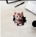 1pc 3D car sticker cute cat cat personalised block body scratch car motorbike SUV window laptop universal decoration sticker.