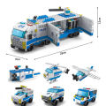 6in1 NEW Police Sports Car Fire Engineering Engine Mini Loader Truck Classic Model Building Blocks Sets Bricks Toy City. 