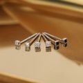 New Korean Small Stud Piercing Tragus Bone Earrings For Women Cartilage Square Imitation Zircon Ear Studs Girls Party. 