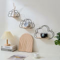 Creative Cloud Iron Shelving Wall Shelf Wooden Clapboard Nordic Style Decoration Children Room Decoration Display Stand. 