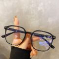 Square Polygon Frame Plain Glasses Blue Membrane Glasses All Can Match Men Women Fashion Glasses Lenses Blocking Glasses Eyewear. 