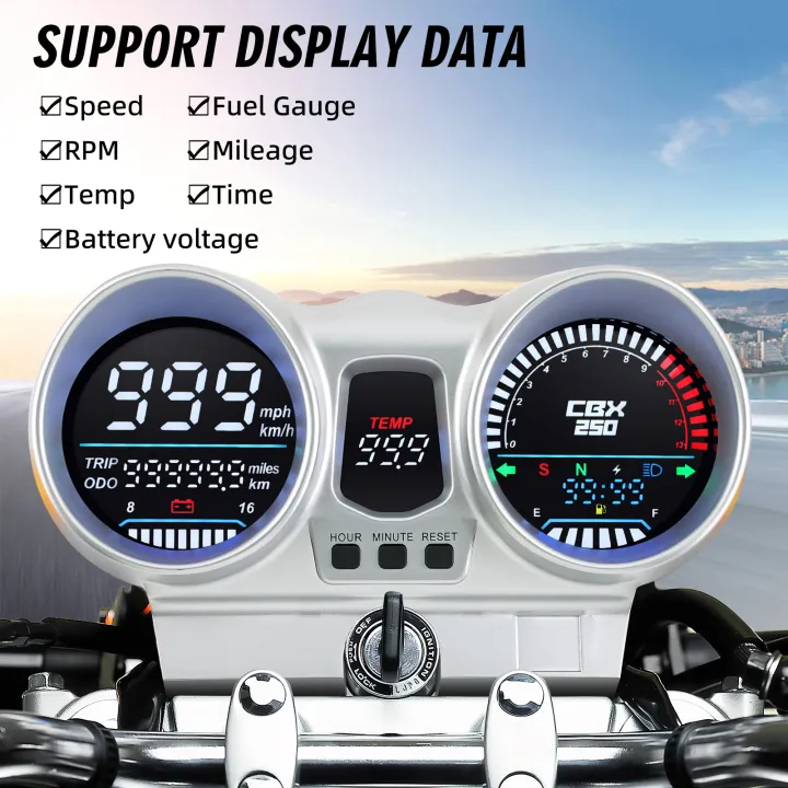 LED%20Digital%2012V%20Motorcycle%20Speedometer%20Gauge%20Tachometer%20Odometer%20Dashboard%20For%20Honda%20CBX250%20CBF250%20Twister%202001-2008%20Waterproof%20-%20Image%203