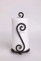 Fancy Paper Towel Holder Stand | Black Stylish Wrought Iron | Classic Decorative Countertop Authentic Rod Metal Hand Forged Stand Up Holder | Handmade Crafted by ARS. 