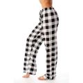 2024 New Sleep Pants Women Plaid Pattern High Elasticity Wide Legs Loose Ladies Pajama Pant Trousers Wear-Resistant For Home. 