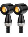 Side LED Indicator Light Original Waterproof Aluminum Bullet Shape Turn Signal Lights Indicator motorcycle lights Universal for All Bikes Models Turn Signal Lights Motorcycle (Black,Yellow). 