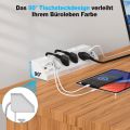 Eu Multi-plug power strip with desktop clamping device pull ring plug 4 USB-A and 2 USB-C ports single-control switch 2 m cable. 