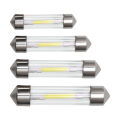 4pcs Led Festoon 31MM 36MM 39MM 41MM C5W C10W COB Glass Led Bulbs Housing Dome Lamp Door Trunk Car License Plate Light 6000K 12V. 