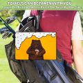 Brown Bear Golf Towel Orange and White Ideal for Women Golfers and Fans Golf Bag Accessory Playful Golf Theme Durable Towel.