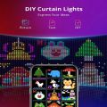 Programmable Bluetooth Smart LED Curtain String Light DIY Text Photo Display RGB+IC String Light Indoor Decoration 400LED. 