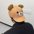 Rilakkuma Bear With Ear Cap Summer Hats For Women Girls Kids Couple Fashion Cartoon Outdoor Sport Sun Visors Baseball Caps . 