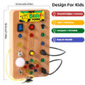 Children's Montessori LED Light Busy Board Simulation Switch Power Board Busy Light Button Puzzle Early Education Learning Toy.