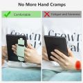 Universal PU Leather Hand Strap Anti-slip Secure Holder with Buckle for Kindle Kobo EReader Tablet Stand. 