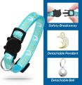 4 PCS Cute Glow Cat Collars Breakaway with Bell & Moons Stars,Kitten Collar for Girl Boy Cats Puppy, Cat Accessories. 