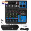 HD A4 A5 Sound Card Mixing Console Mixer Professional Audio 4 5 Channel Sound Mixer For Live Streaming DJ Audio Equipment. 