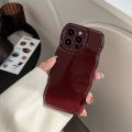 Vintage Wine Red Wavy Edges Phone Case For iPhone15 14 13 12 11 Pro Max X XR XSMAX  TPU Fall prevention Cover New Products. 