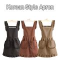 Lovely Cotton Lace Aprons Waterproof Cross Back Cooking Aprons Large Pockets Cute Art Painting Apron for Florist Shop. 
