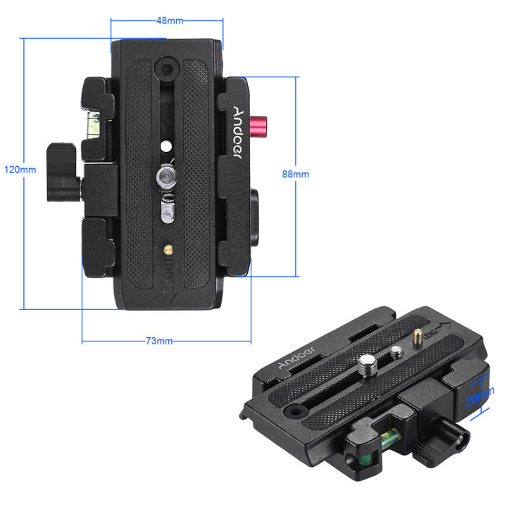Andoer%20Video%20Camera%20Tripod%20Quick%20Release%20Clamp%20Adapter%20with%20Quick%20Release%20Plate%20for%20Manfrotto%20501%20500AH%20701HDV%20503HDV%20Q5%20Head%20-%20Image%204
