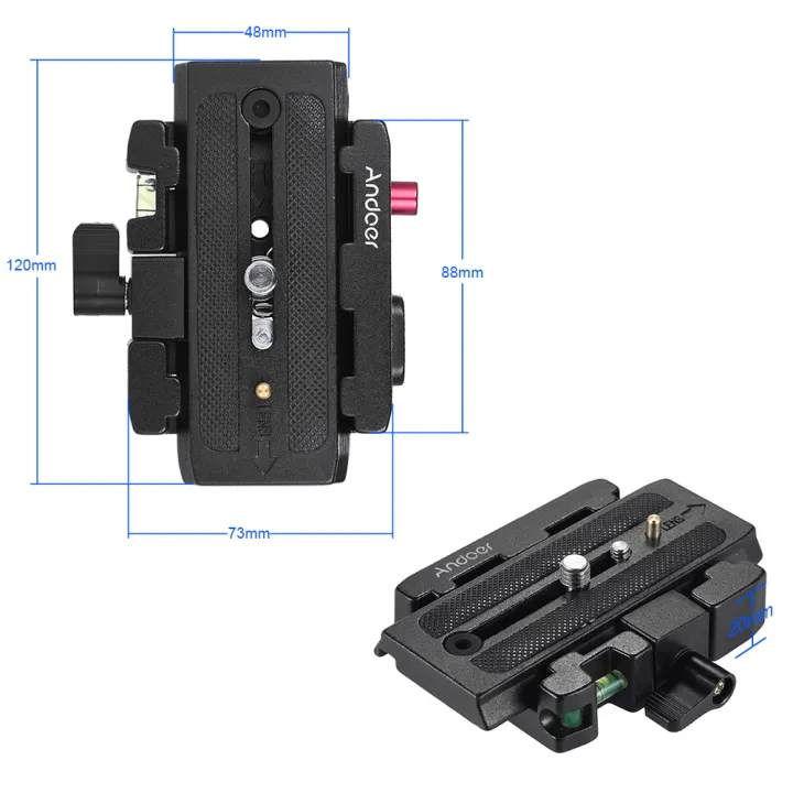 Andoer%20Video%20Camera%20Tripod%20Quick%20Release%20Clamp%20Adapter%20with%20Quick%20Release%20Plate%20for%20Manfrotto%20501%20500AH%20701HDV%20503HDV%20Q5%20Head%20-%20Image%204