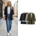 Willshela Women Fashion With Pockets Solid Blazer Vintage Notched Neck Long Sleeves Female Chic Lady Outfits.
