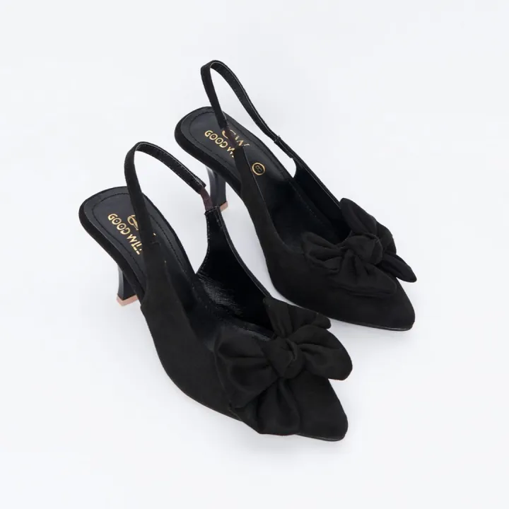 ORANGLES New Trending Most Demanding Stylish Velvet Tie Bowknot Kitten Bridal Heel Pumps For Women - high resolution display - exposing craftsmanship - Image 2 of 2 | built for everyone | New Trending Most Demanding Stylish Velvet Tie Bowknot Kitten Bridal Heel Pumps For Women for sale Georgia | Free Shipping ORANGLES