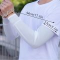 1Pair 2025 Summer Ice Silk Men's Loose Sunscreen Sleeves UV Ice Gloves Riding Arm Guards Sport Running Driving Absorbent.