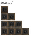 Wood Design EU Socket Wallpad Aluminium Satin Metal Panel Smart Home 1 2 3  Schuko Power 110V-240V AC Wall Outlets. 