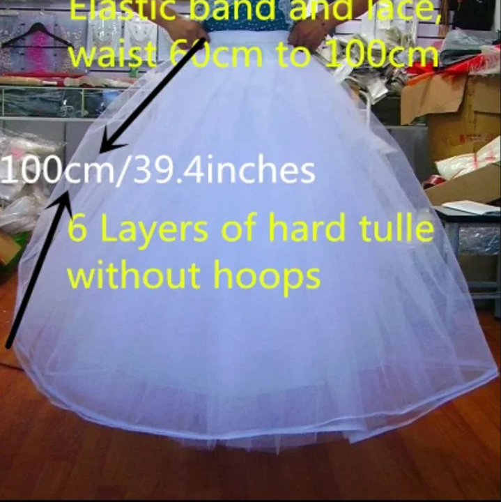 4/6/8%20Layers%20Tulle%20Crinoline%20Skirt%20Hoopless%20Petticoat%20Underskirt%20for%20Bridal%20Wedding%20Dresses%20-%20Image%206