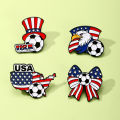 4 PCS Exquisite Metal Ball Badge Brooch Sports Fan Collection  Lapel Pin Decoration Accessory. 