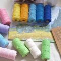 3mm 100% Cotton Cord Colorful Handmade Rope Twisted Macrame String DIY Home Wedding Decoration Supply Film Packaging 100m. 