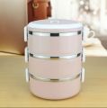 Lunch Box,Portable 304 Stainless Steel Bento Lunch Box Thermal Cylinder Lunch Container Food Storage Containers for School Office Outdoor ( Three layers. 