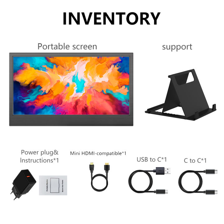 MUCAI%2011.6%20inch%20Portable%20Monitor%2016:9%2060Hz%20game%20screen%2045%25%20NTSC%20250Cd/m%C2%B2%20Laptop%20Mac%20Xbox%20PS4/5%20Switch%20Display%20Type-c%20interface%20-%20Image%204