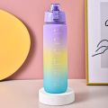 Cute water bottle 1000ml with strwa. 