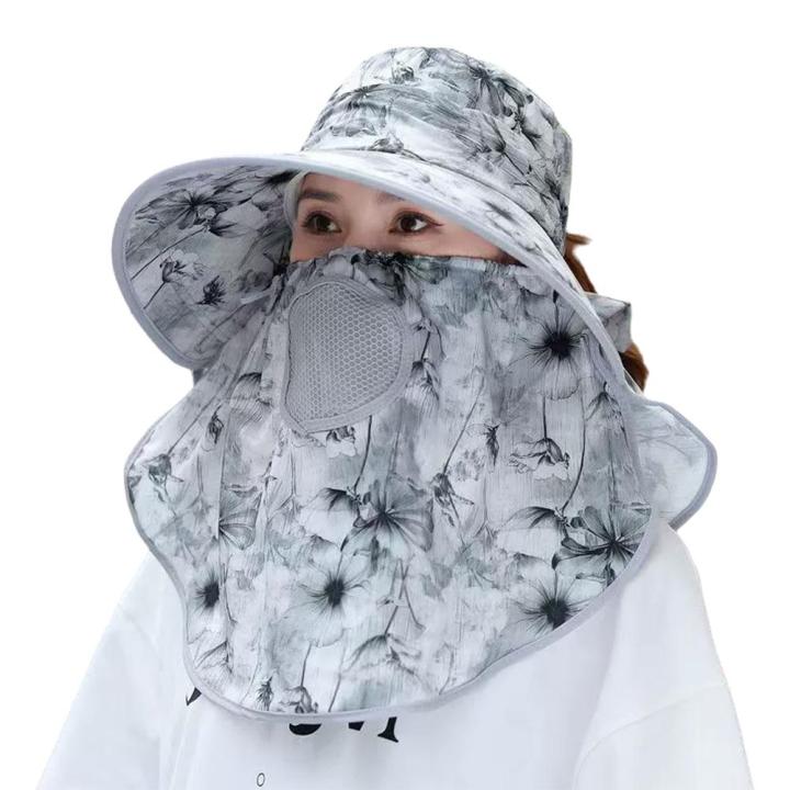 Summer%20Women%20Wide%20Brim%20Garden%20Work%20Shade%20Hat%20Face%20Mask%20No%20Detachable%20Sunhat%20Outdoor%20Breathable%20Fisherman%20Hat%20UV%20Protection%20%EF%BB%BF%20-%20Image%205