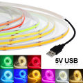 5V USB COB LED Strip Light Flexible LED Tape 320LEDs High Density Linear Light White/Warm/Natural/Red/Blue/Green/Ice/Pink/Yellow. 