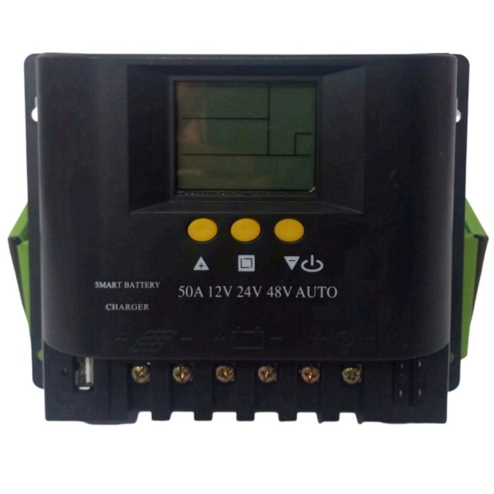 PWM 50A Smart Solar Charge Controller 12V 24V 48V Auto with LCD Display