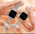 Stylish Women’s Luxury Diamond Watch – Stainless Steel Band LED Touch Electronic Watch. 