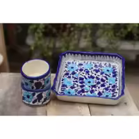 Serving Dish|Serving Set|Square Dish|Handmade and Handpainted|Set of 3|Serveware|Multani Blue Pottery|Ceramics|Crockery