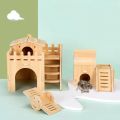 Pet Hamster Toys Wooden Bridge Seesaw Swing Toys Small Animal Activity Climb Toy DIY Hamster Cage Accessorie.