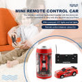 Coke Can Remote Control Racing Vehicle Battery Operated Mini RC Car LED Lights RC Racing Drift Car with Roadblocks for Kids Boys.