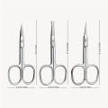 Stainless Steel Small Scissors, Curved & Rounded Blunt Tip for Eyebrows, Eyelashes, Beard Trimming, Moustache.