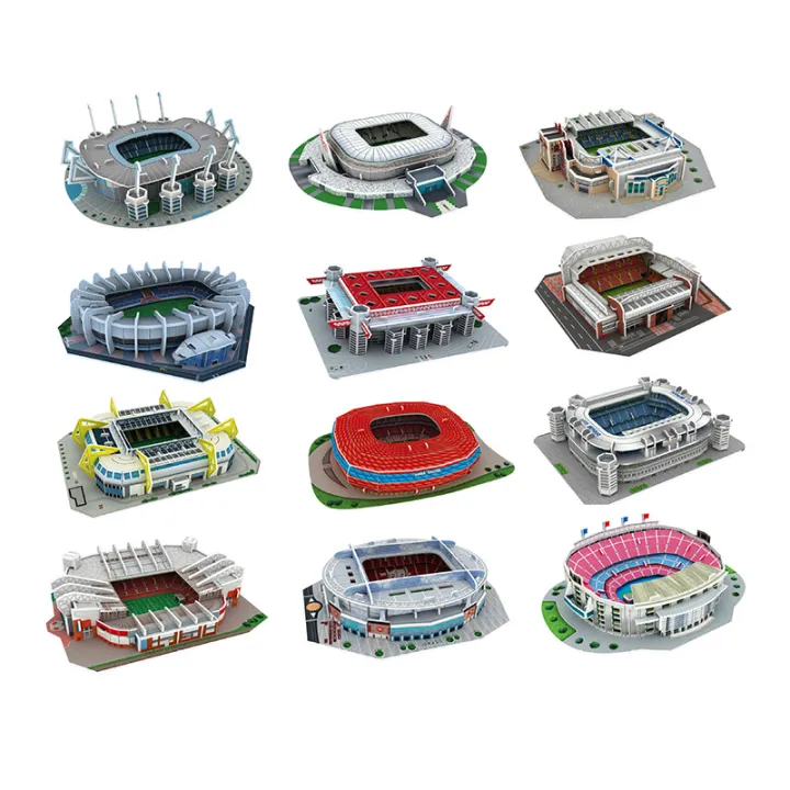 Palm Size DIY 3D Football Field Puzzle Mini Soccer Stadium Building Palm Size DIY 3D Football Field Puzzle Mini Soccer Stadium Building